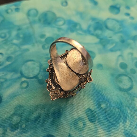 BellaLili Empress Joie Adjustable Silver Plated Swarovski Jewel Cocktail Ring - Picture 6 of 6